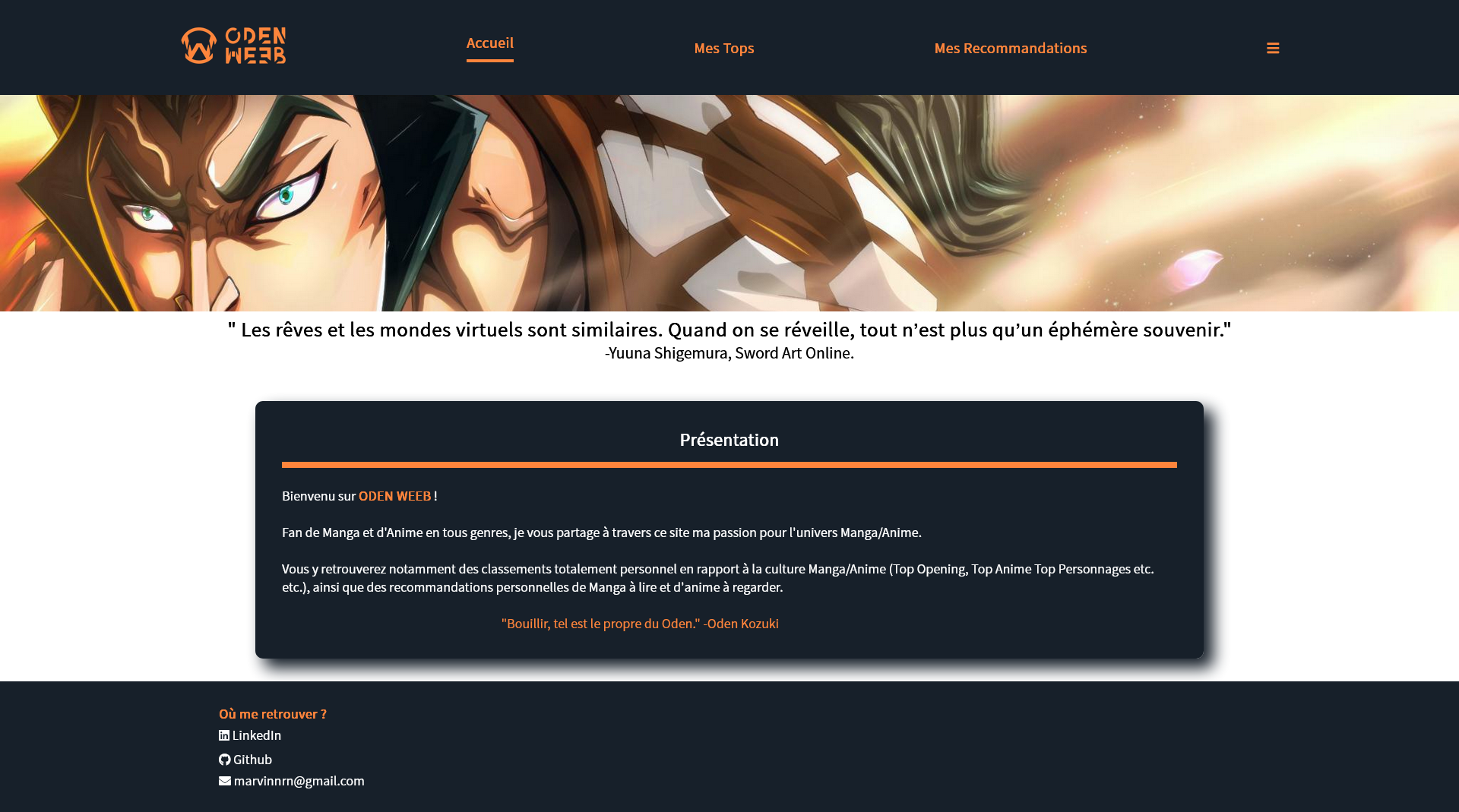 Image de la page d'accueil du site OdenWeeb