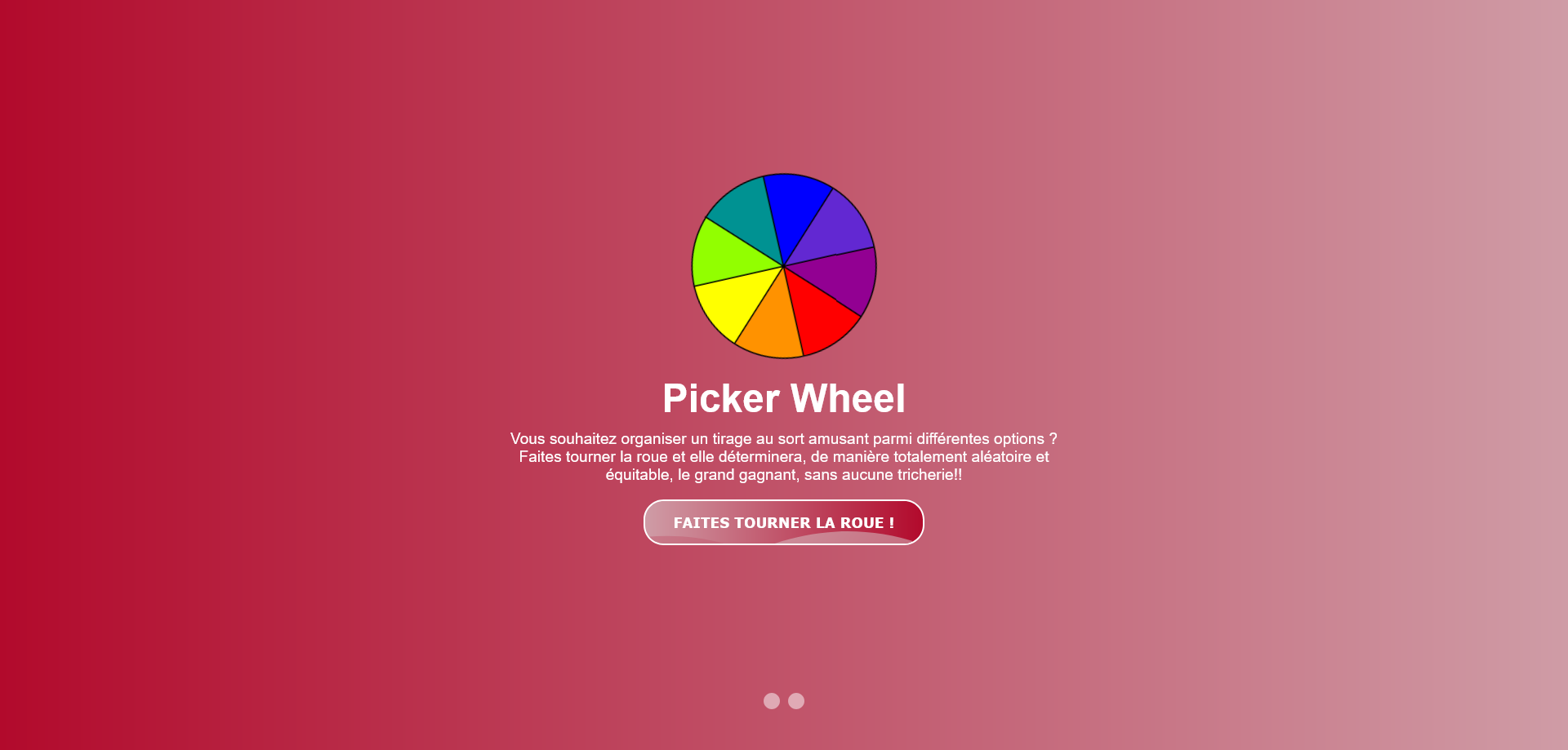 Image de la page d'accueil du site PickerWheel